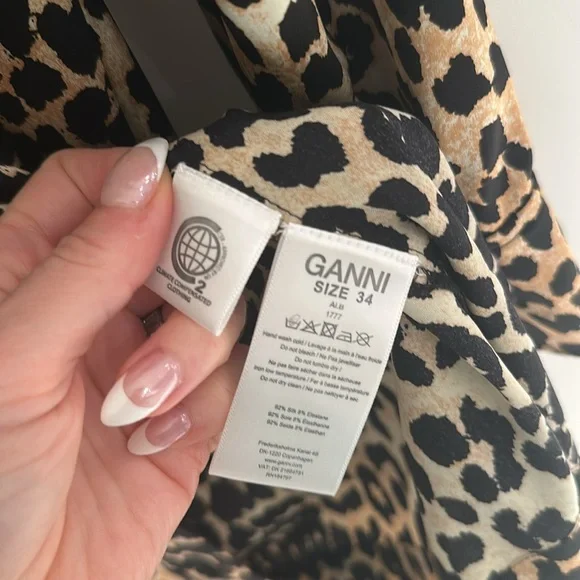 Women's Ganni Shirt Dress Leopard Print - Picture 9 of 9